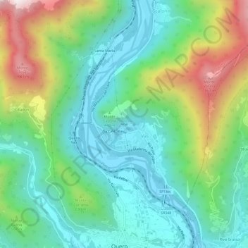 Noal topographic map, elevation, terrain