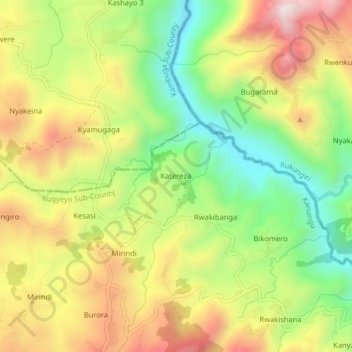 Katereza topographic map, elevation, terrain
