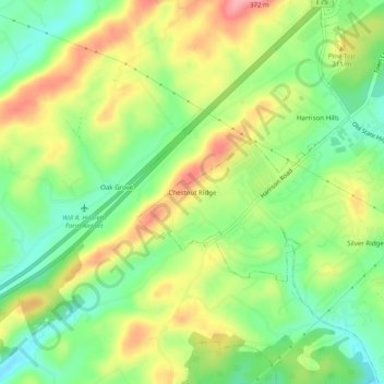 Chestnut Ridge topographic map, elevation, terrain