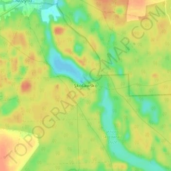 Skotawsko topographic map, elevation, terrain