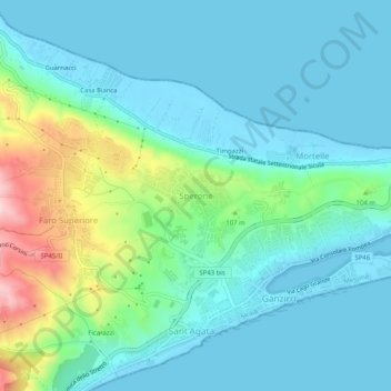 Sperone topographic map, elevation, terrain