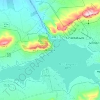 Kosmos topographic map, elevation, terrain