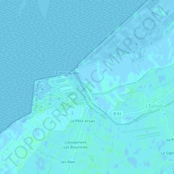 Le Port du Bec topographic map, elevation, terrain