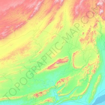 Awārān District topographic map, elevation, terrain