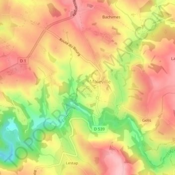 Fon de Castel Nou topographic map, elevation, terrain