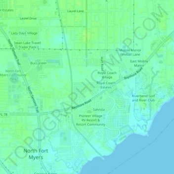 Carriage Village topographic map, elevation, terrain