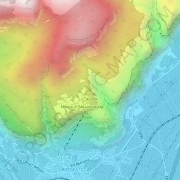Monte Cavallo topographic map, elevation, terrain