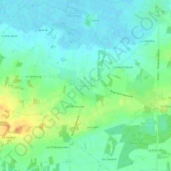 Châteauneuf topographic map, elevation, terrain