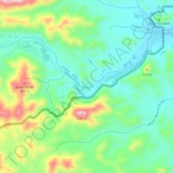 Al Naslah topographic map, elevation, terrain