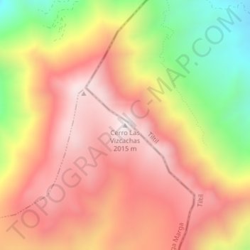 Cerro Las Vizcachas topographic map, elevation, terrain