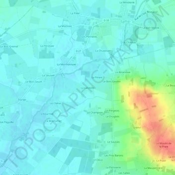 La Landelle topographic map, elevation, terrain