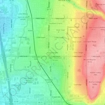Altara Heights topographic map, elevation, terrain