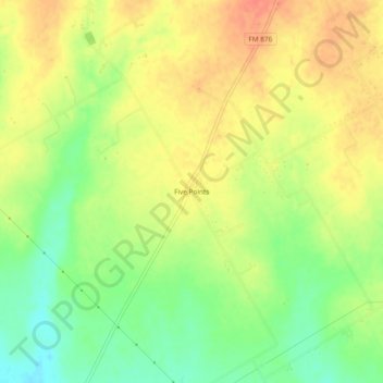 Five Points topographic map, elevation, terrain