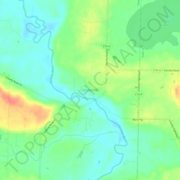 Underhill topographic map, elevation, terrain