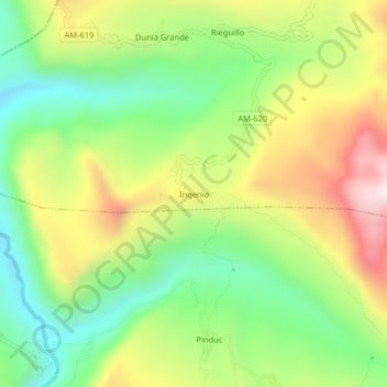Ingenio topographic map, elevation, terrain