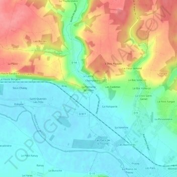 La Fontaine de Villée topographic map, elevation, terrain