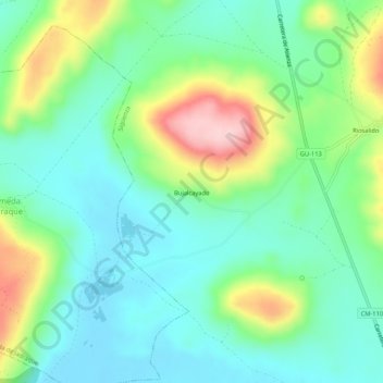 Bujalcayado topographic map, elevation, terrain