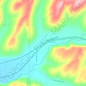 Huntsville topographic map, elevation, terrain