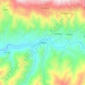 Cuilco topographic map, elevation, terrain