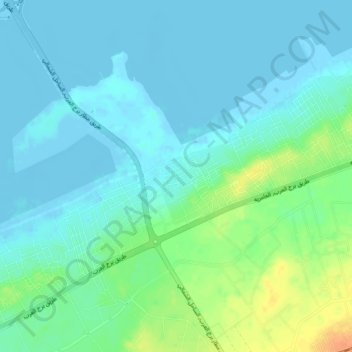 Qaryat Shakush topographic map, elevation, terrain