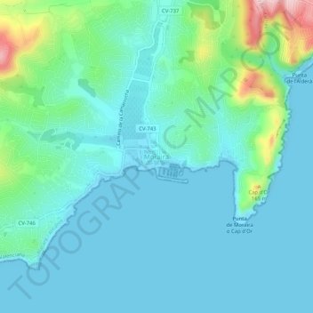 Moraira topographic map, elevation, terrain