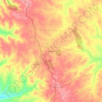 Vale Seco topographic map, elevation, terrain
