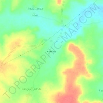 Kinkheda topographic map, elevation, terrain