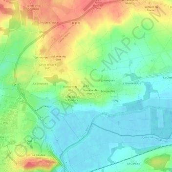 Le Pe topographic map, elevation, terrain
