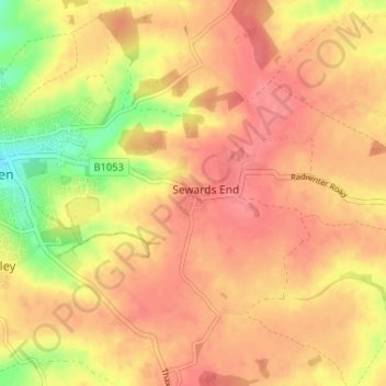 Sewards End topographic map, elevation, terrain