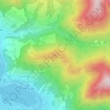Kleintegernseer Berg topographic map, elevation, terrain