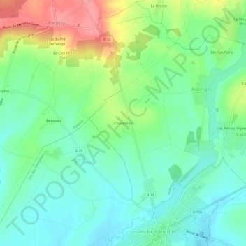 Chaumoux topographic map, elevation, terrain