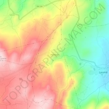 Paraduça topographic map, elevation, terrain