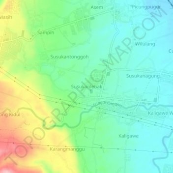 Susukanlebak topographic map, elevation, terrain