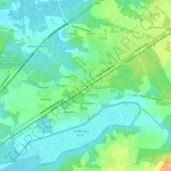 La Gare topographic map, elevation, terrain