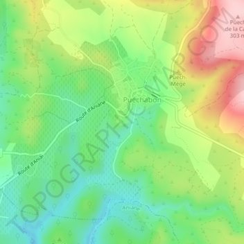 Regagnas topographic map, elevation, terrain