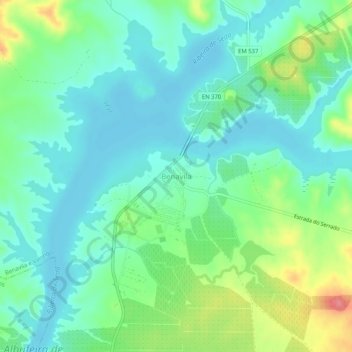 Benavila topographic map, elevation, terrain