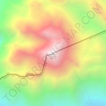 Volcán Socompa topographic map, elevation, terrain