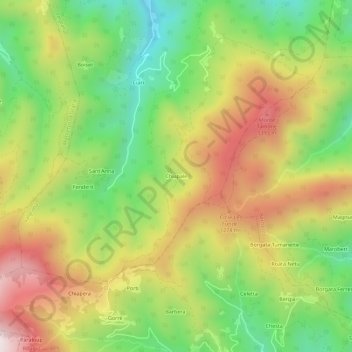 Chiapale topographic map, elevation, terrain