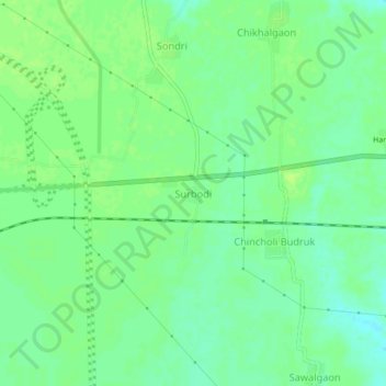 Surbodi topographic map, elevation, terrain