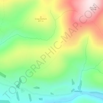 Ashens topographic map, elevation, terrain