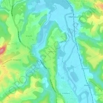 Hérauritz topographic map, elevation, terrain