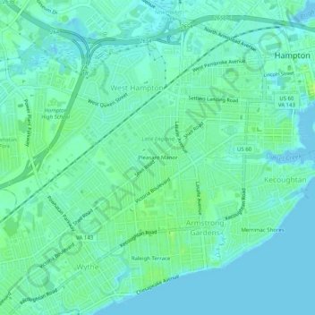 Pleasant Manor topographic map, elevation, terrain