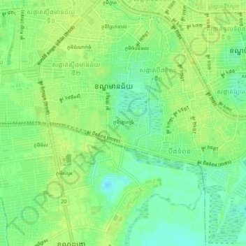 Phum Thnaot Chrum topographic map, elevation, terrain