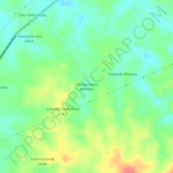 Colonia Santo Antonio topographic map, elevation, terrain