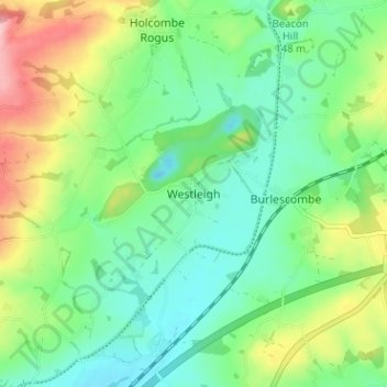 Westleigh topographic map, elevation, terrain