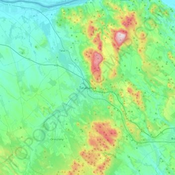 Tatabánya topographic map, elevation, terrain
