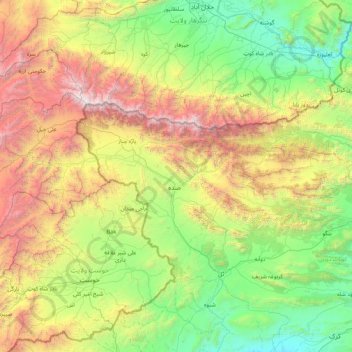 Kurram Agency topographic map, elevation, terrain