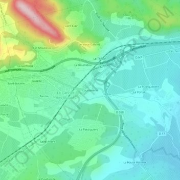 Causserène topographic map, elevation, terrain