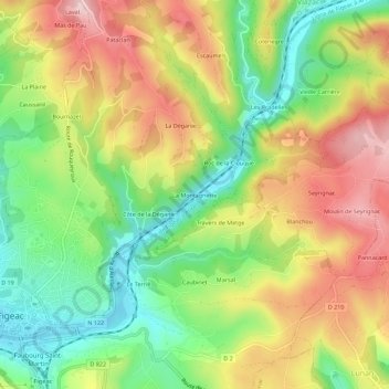 La Montagnette topographic map, elevation, terrain