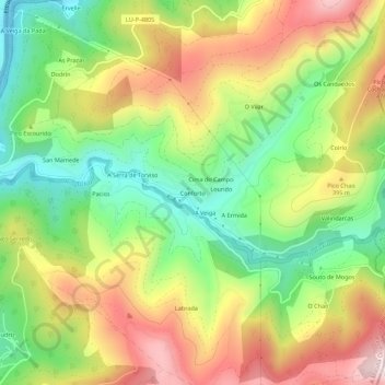 Conforto topographic map, elevation, terrain